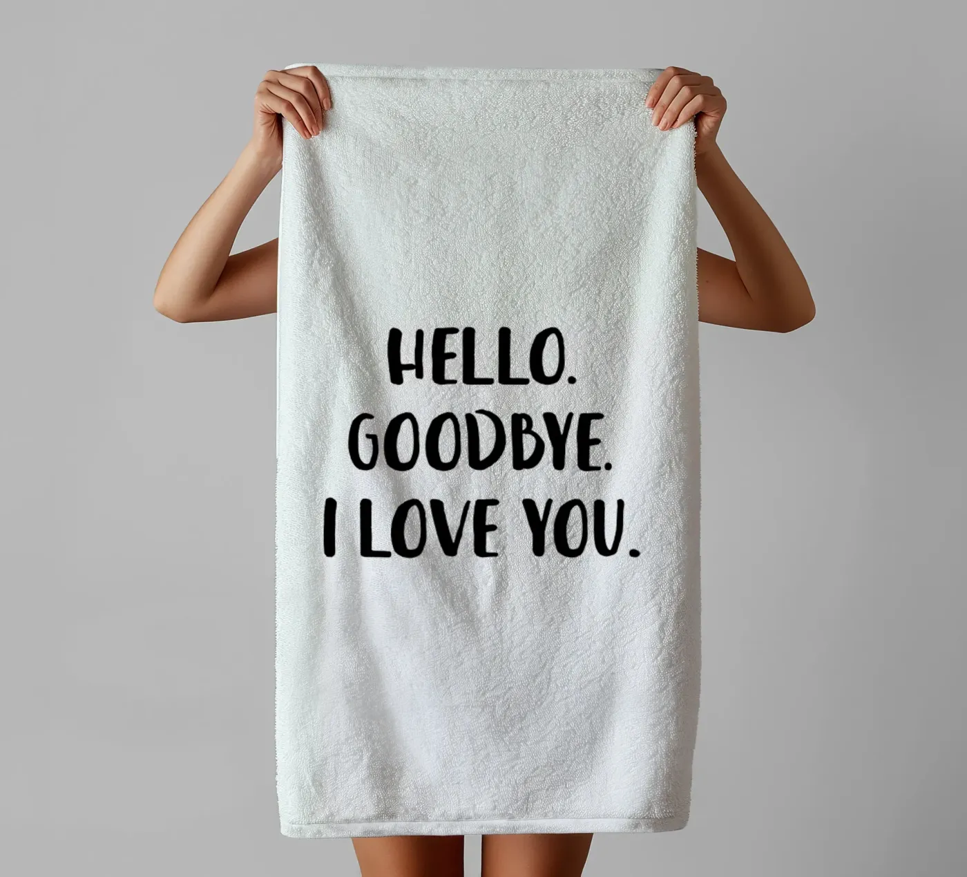 Hello Goodbye badhanddoek van daylight design studio