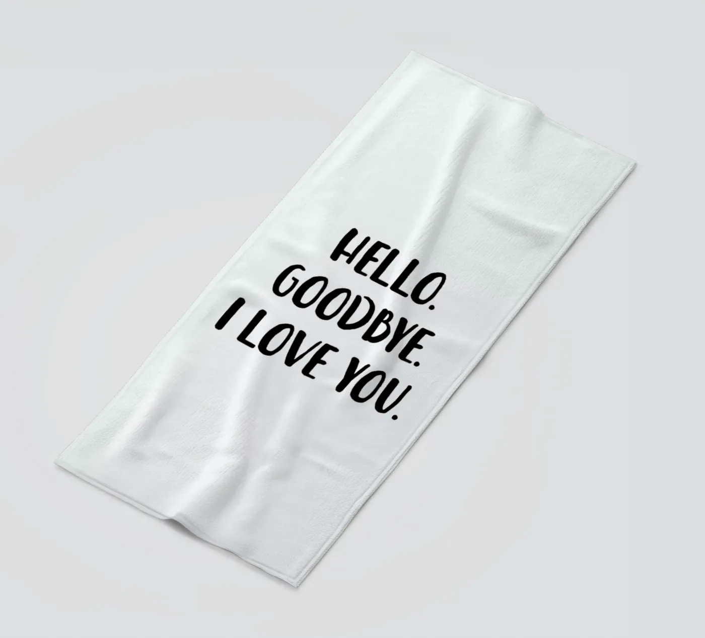 Hello Goodbye beach towel by daylight design studio