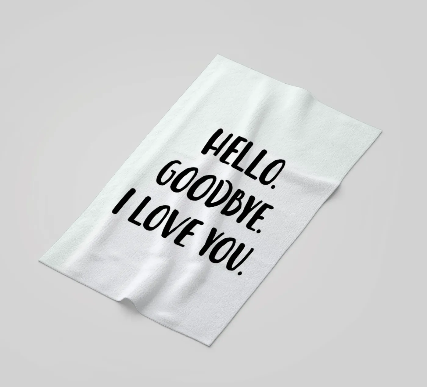 Hello Goodbye beach towel by daylight design studio