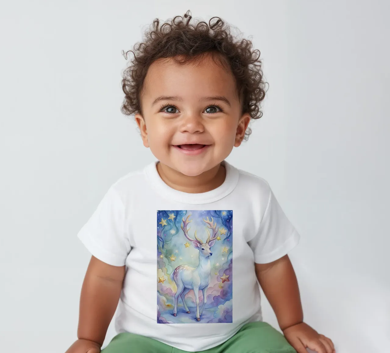 Cervo in acquerello maglietta neonato da 🎁 ARTVI-SHOP