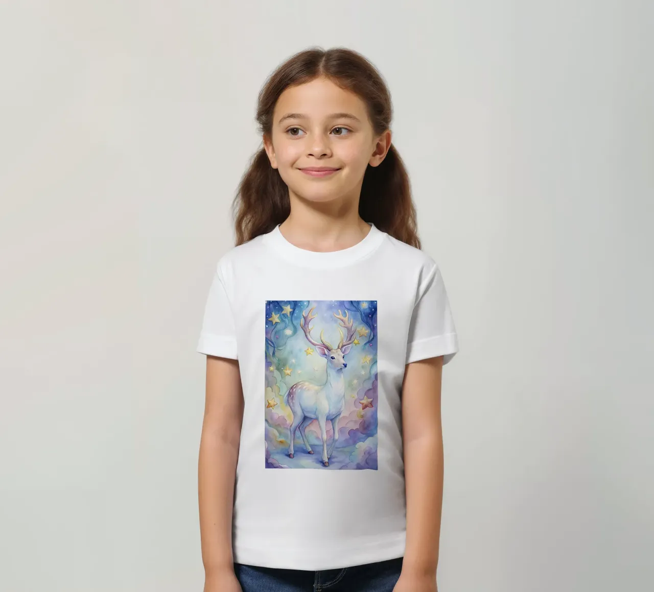 Deer in watercolor kids t-shirt by 🎁 ARTVI-SHOP