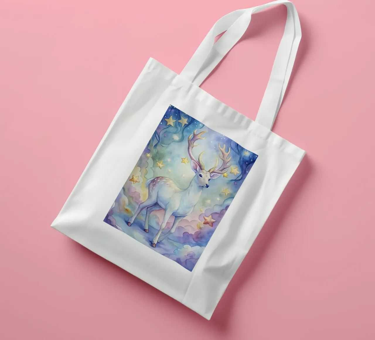 Cervo in acquerello borsa in juta da 🎁 ARTVI-SHOP