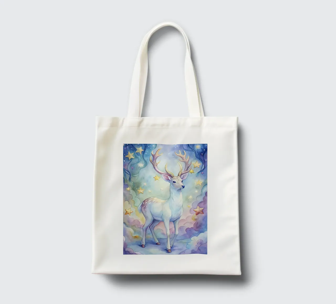 Cervo in acquerello borsa in juta da 🎁 ARTVI-SHOP