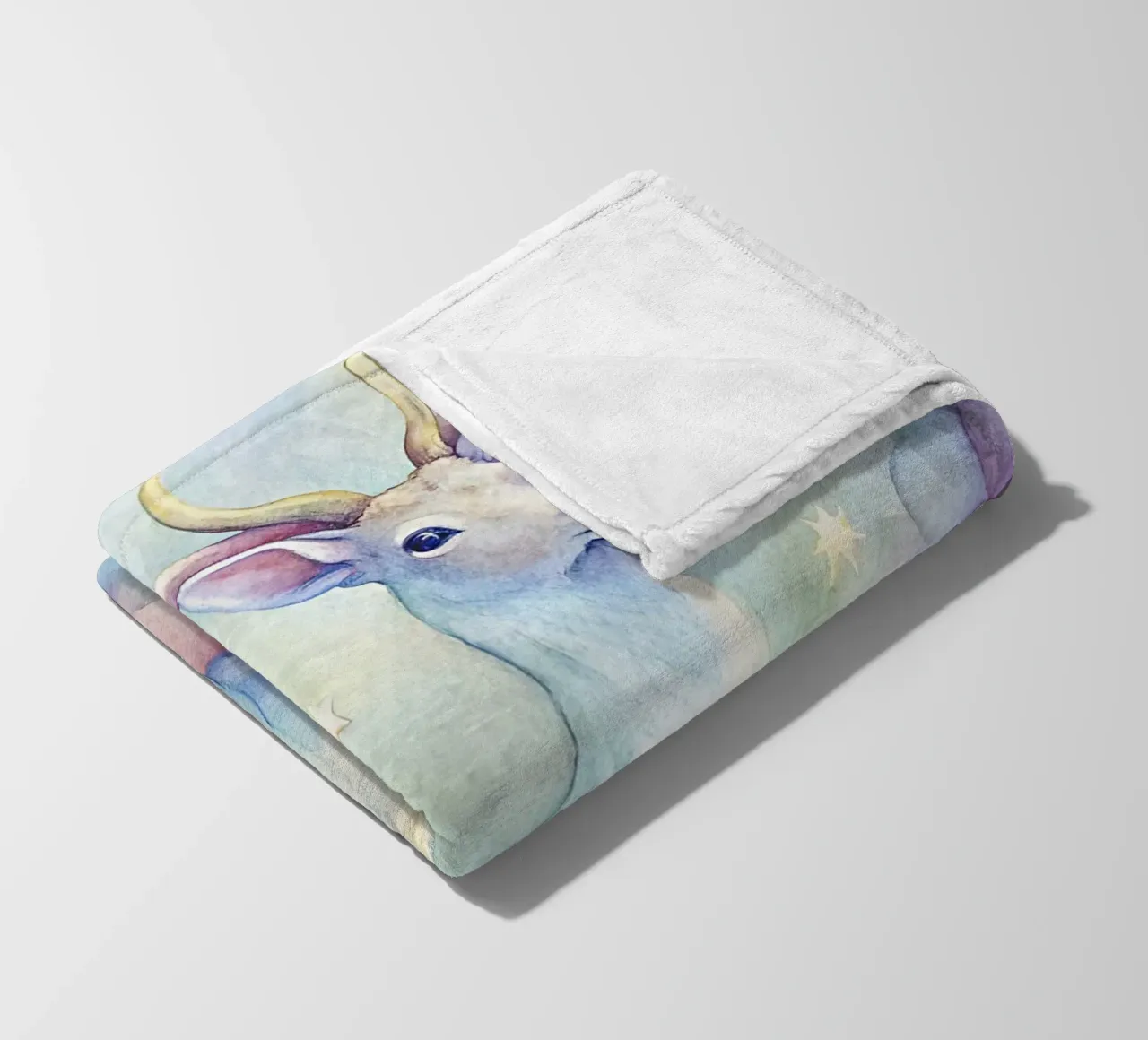 Cervo in acquerello coperta in pile da ARTVI-SHOP