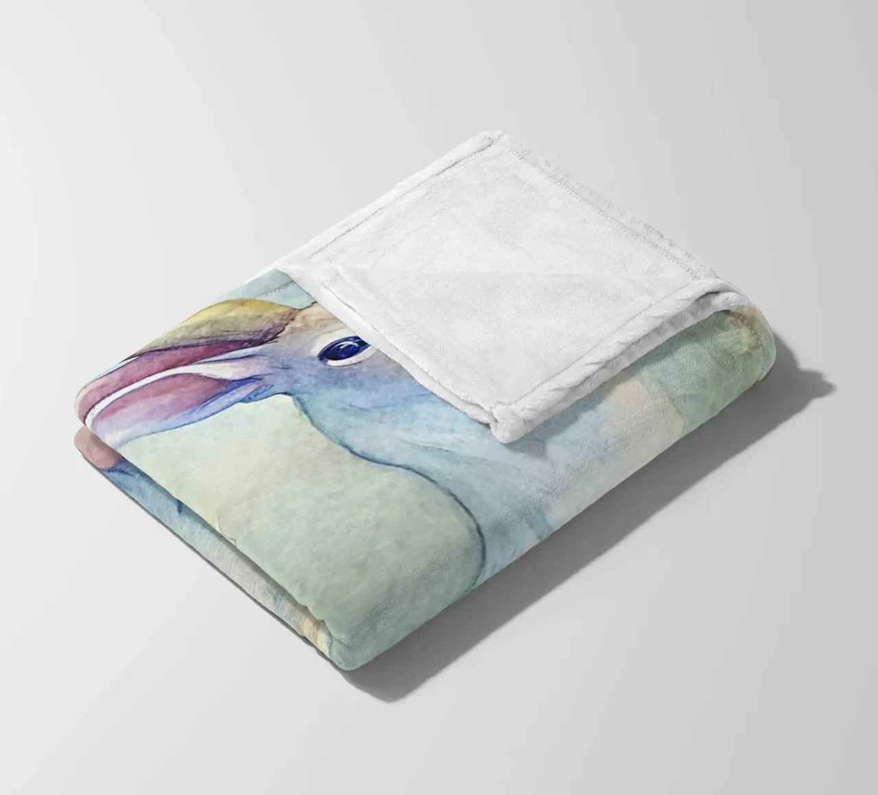Cervo in acquerello coperta in pile da ARTVI-SHOP