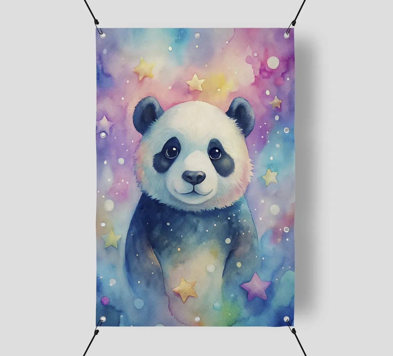 Orso panda in acquerello telo in pvc da ARTVI-SHOP