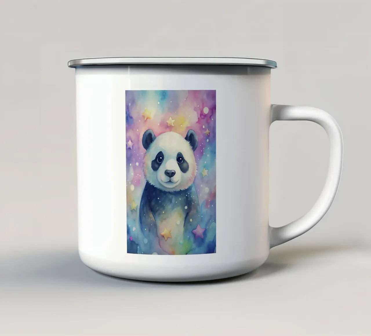 Orso panda in acquerello tazza in smalto da ARTVI-SHOP