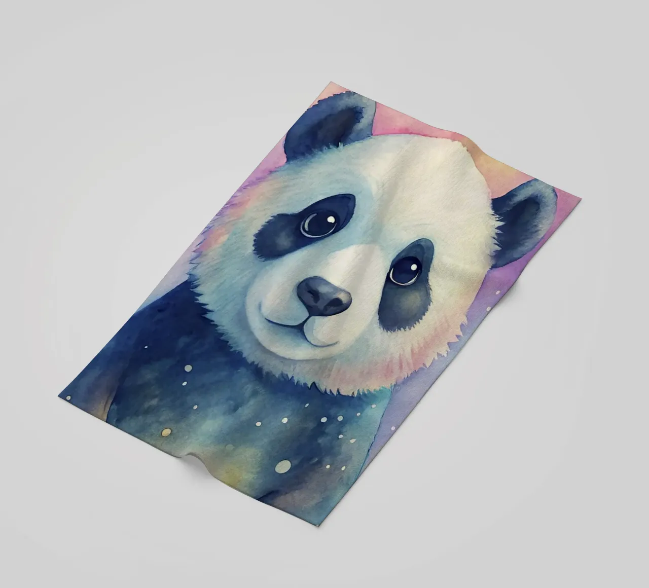Orso panda in acquerello telo mare da ARTVI-SHOP