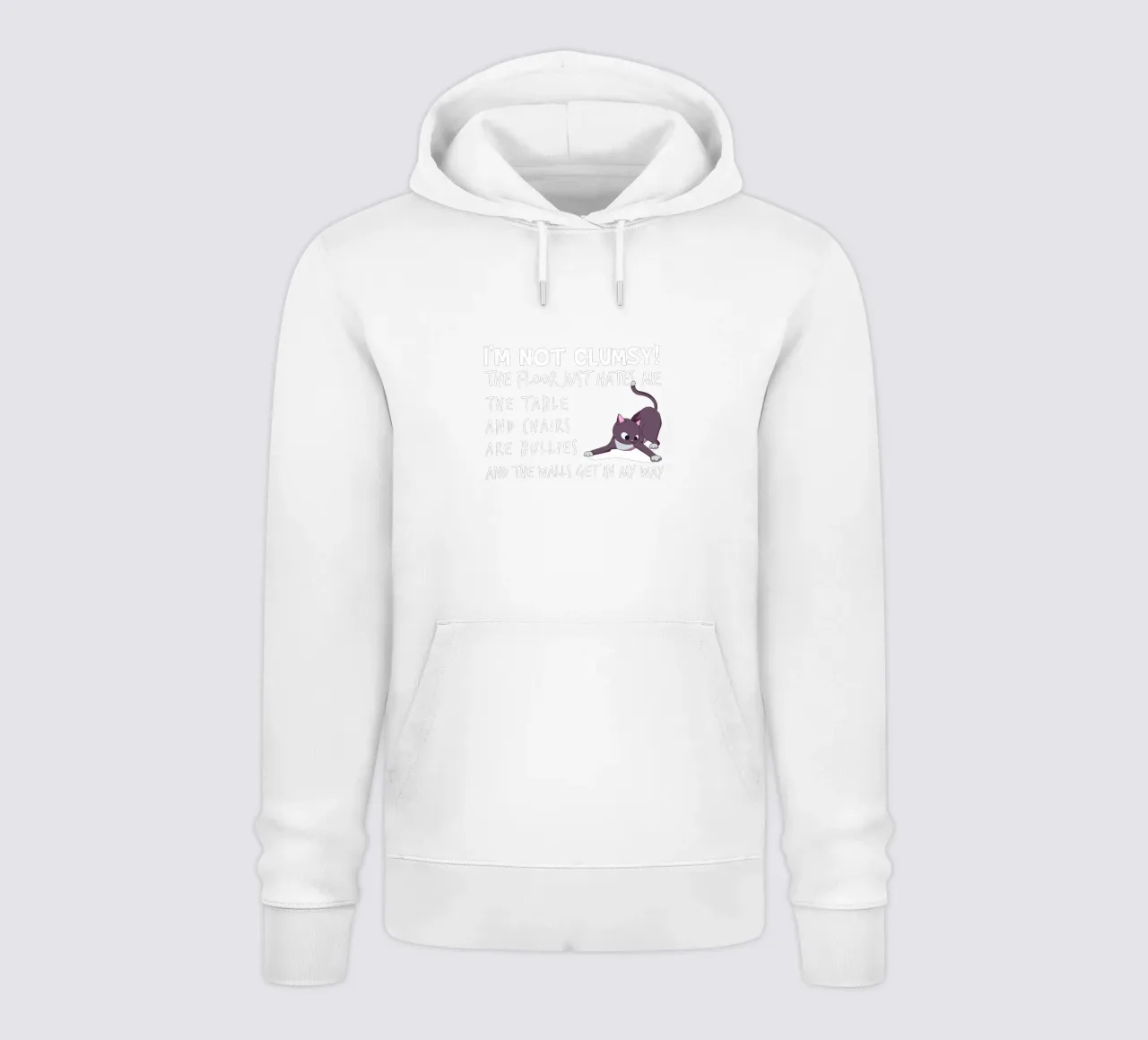 I'M NOT CLUMSY! THE FLOOR JUST HATES ME , THETABLE AND CHAIR felpa con cappuccio da edsonramosart