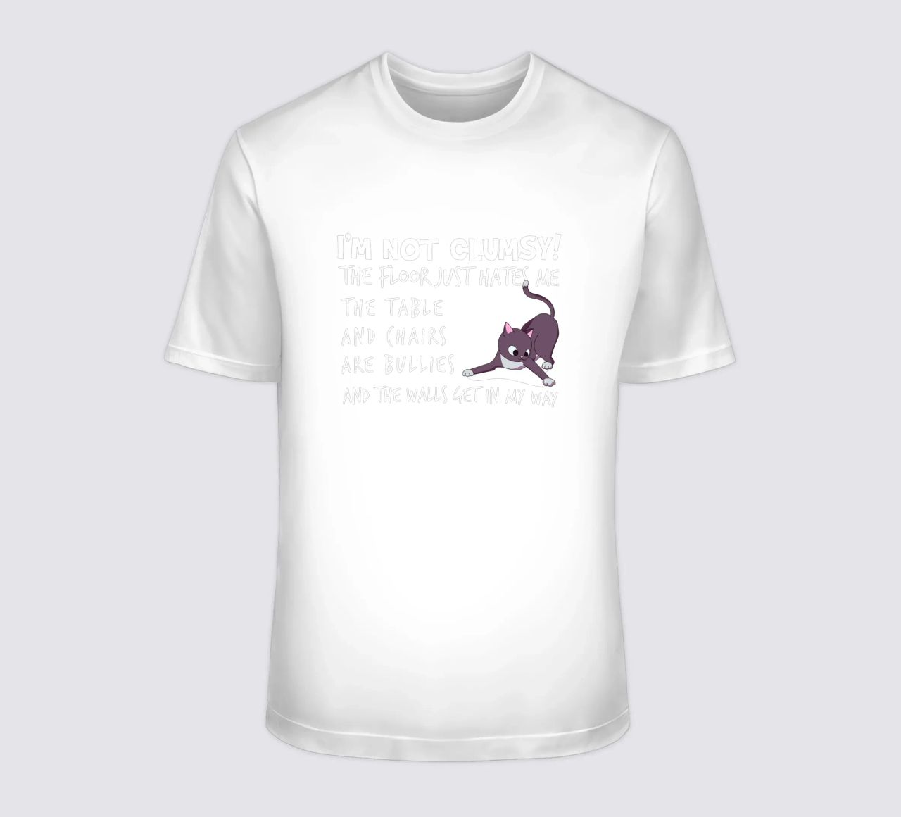 I'M NOT CLUMSY! THE FLOOR JUST HATES ME , THETABLE AND CHAIR t-shirt da edsonramosart