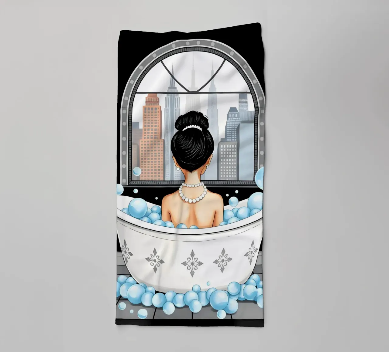 Audrey Hepburn In Bath towel by COLLEEN CRAFTS