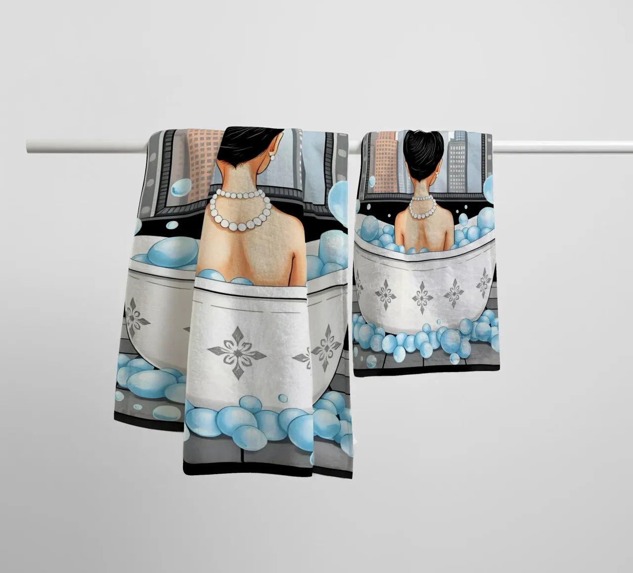 Audrey Hepburn In Bath towel by COLLEEN CRAFTS