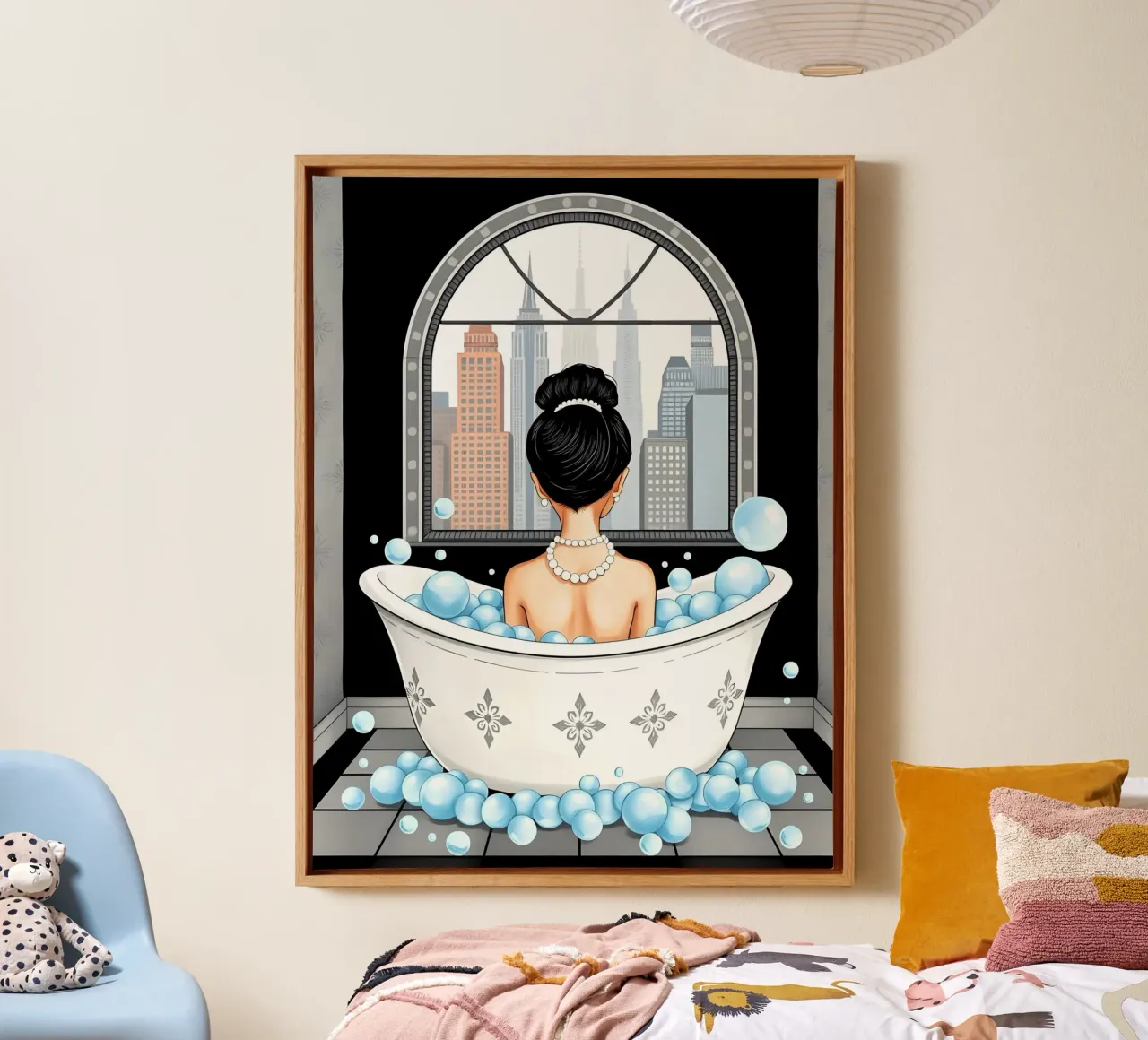 Audrey Hepburn In Bath canvas by COLLEEN CRAFTS