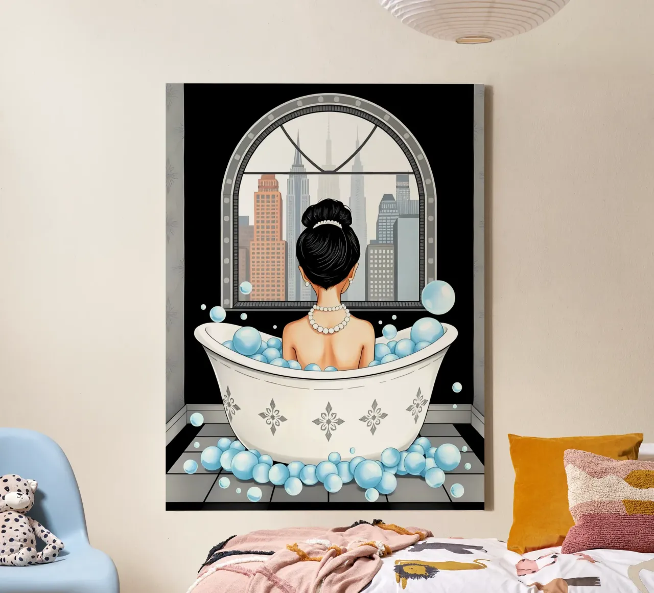 Audrey Hepburn In Bath canvas by COLLEEN CRAFTS
