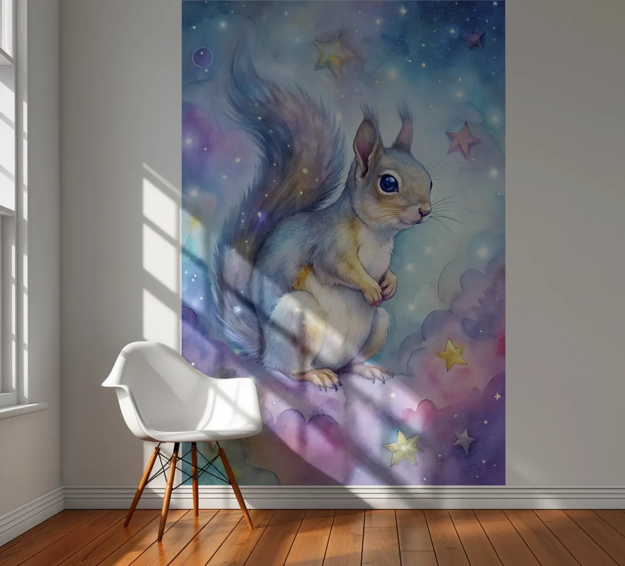 Squirrel in watercolor photo wallpaper by 🎁 ARTVI-SHOP