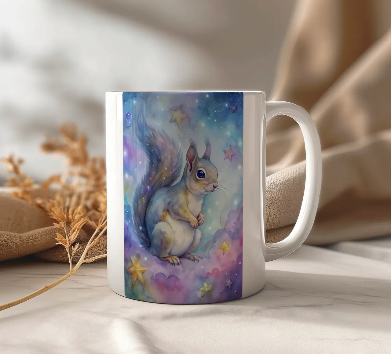 Scoiattolo ad acquerello tazza in ceramica da 🎁 ARTVI-SHOP
