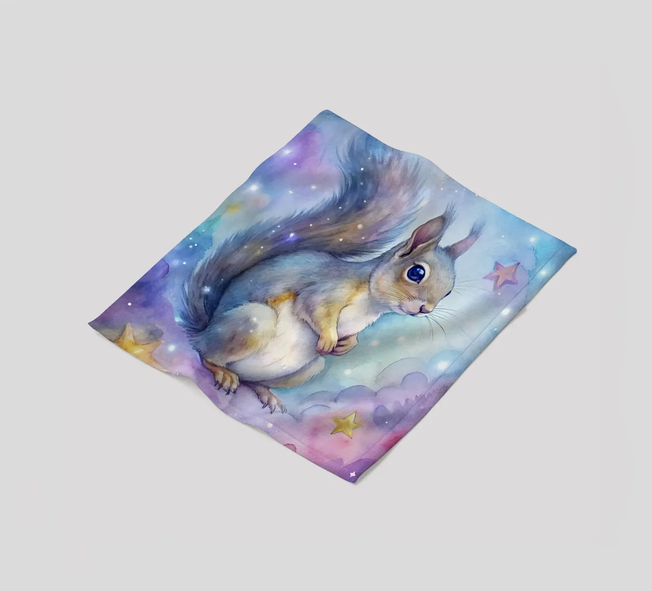 Squirrel in watercolor fleece blanket by 🎁 ARTVI-SHOP