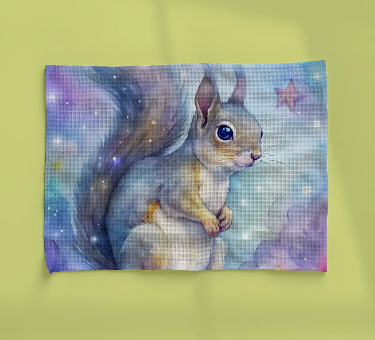 Squirrel in watercolor tea towel by 🎁 ARTVI-SHOP