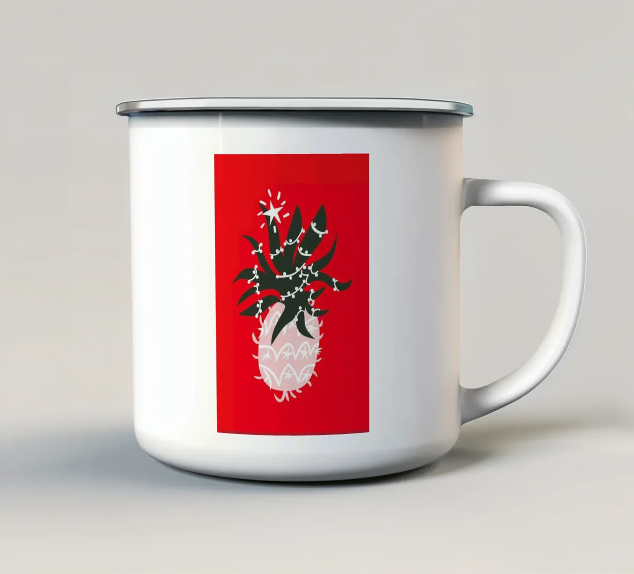 Christmas Pineapple 1 tazza in smalto da Mariery Young