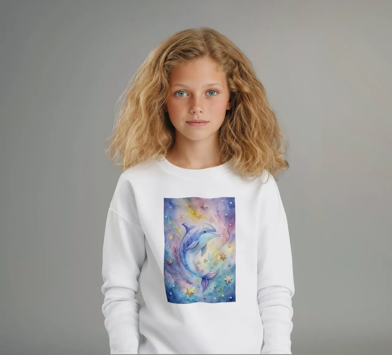 Delfino ad acquerello felpa bambino da 🎁 ARTVI-SHOP