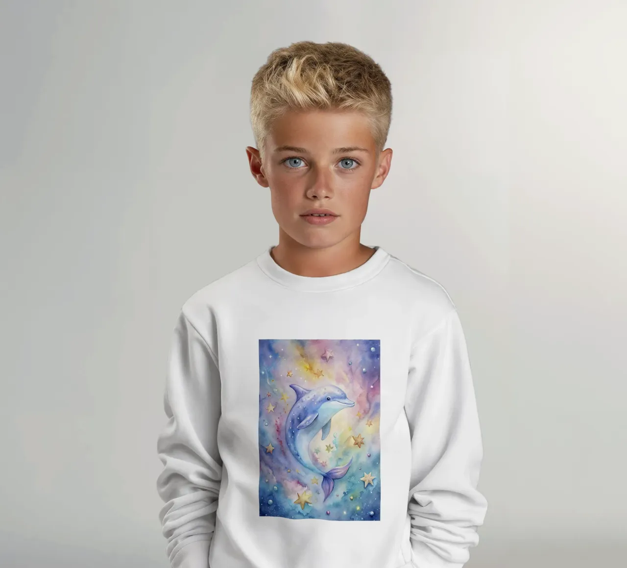 Delfino ad acquerello felpa bambino da 🎁 ARTVI-SHOP