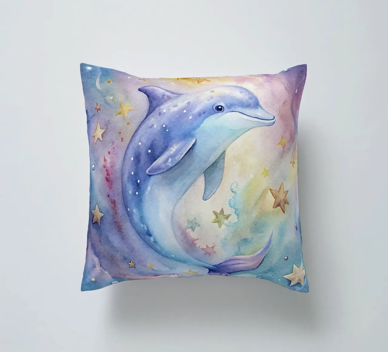 Delfino ad acquerello cuscino da 🎁 ARTVI-SHOP