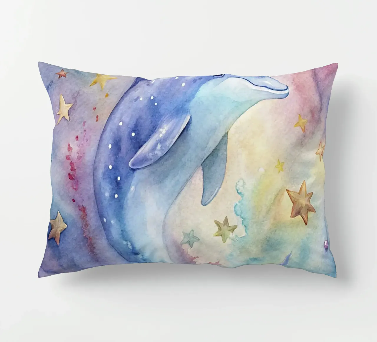 Delfino ad acquerello cuscino da 🎁 ARTVI-SHOP