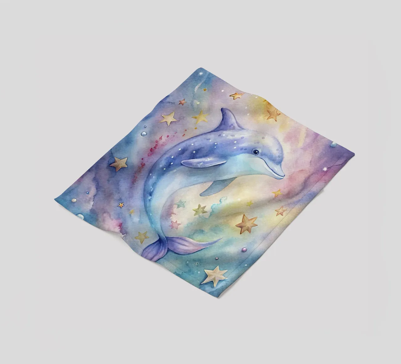Delfino ad acquerello coperta in pile da 🎁 ARTVI-SHOP