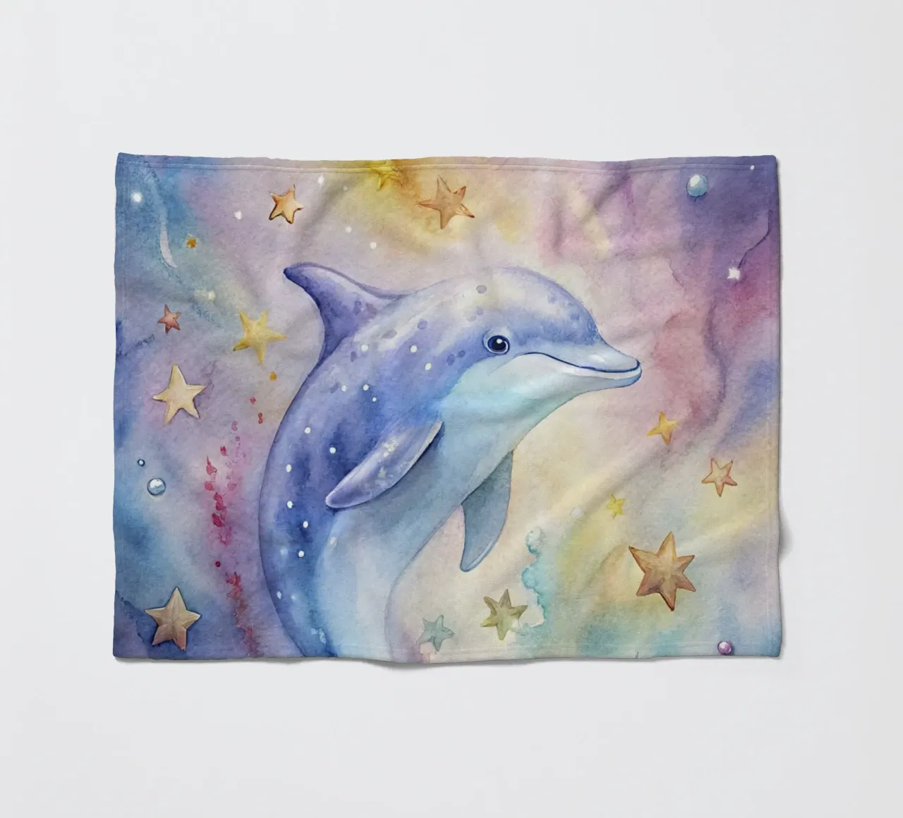 Delfino ad acquerello coperta in pile da 🎁 ARTVI-SHOP