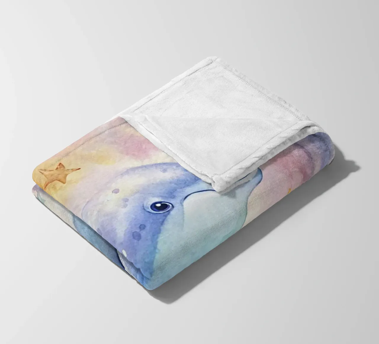 Delfino ad acquerello coperta in pile da 🎁 ARTVI-SHOP