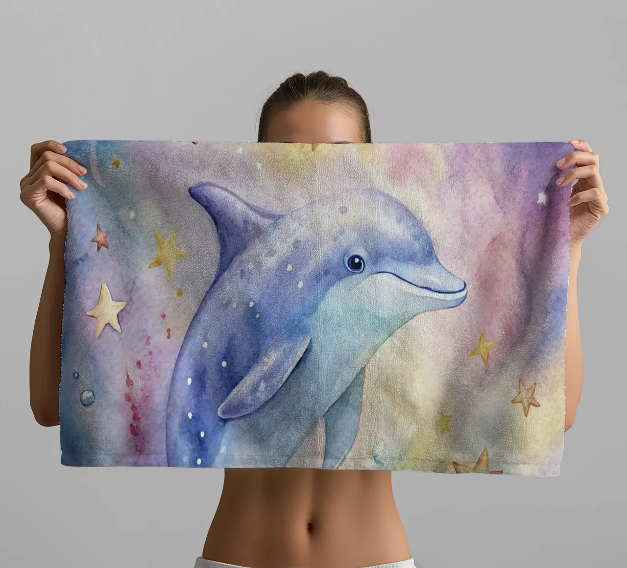 Delfino ad acquerello asciugamano da bagno da 🎁 ARTVI-SHOP
