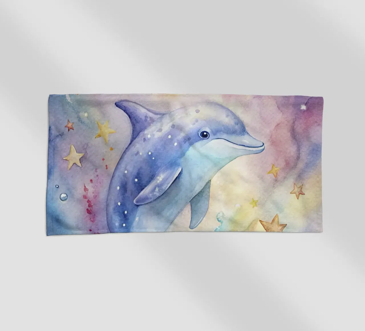 Delfino ad acquerello telo mare da 🎁 ARTVI-SHOP