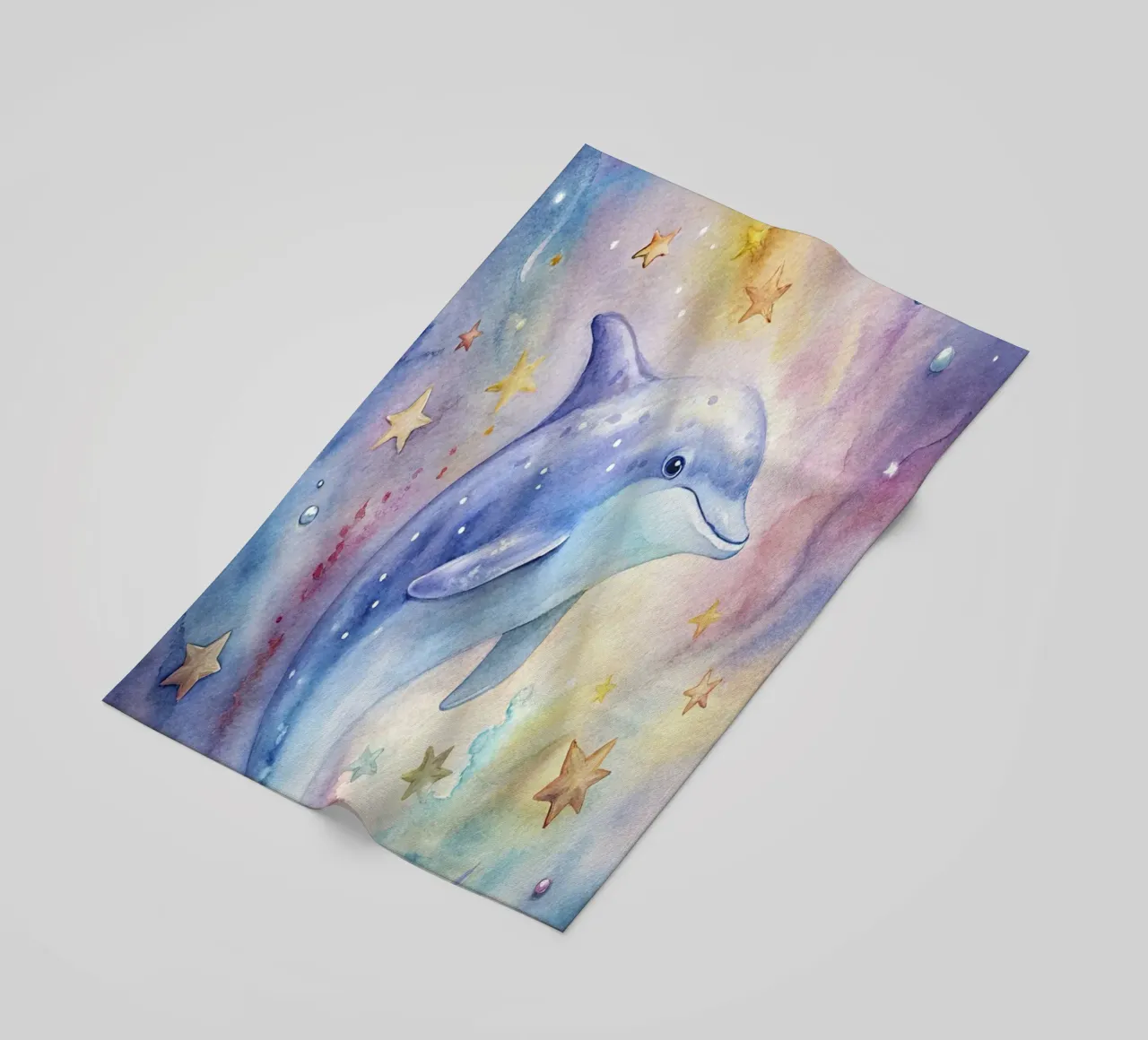 Delfino ad acquerello telo mare da 🎁 ARTVI-SHOP