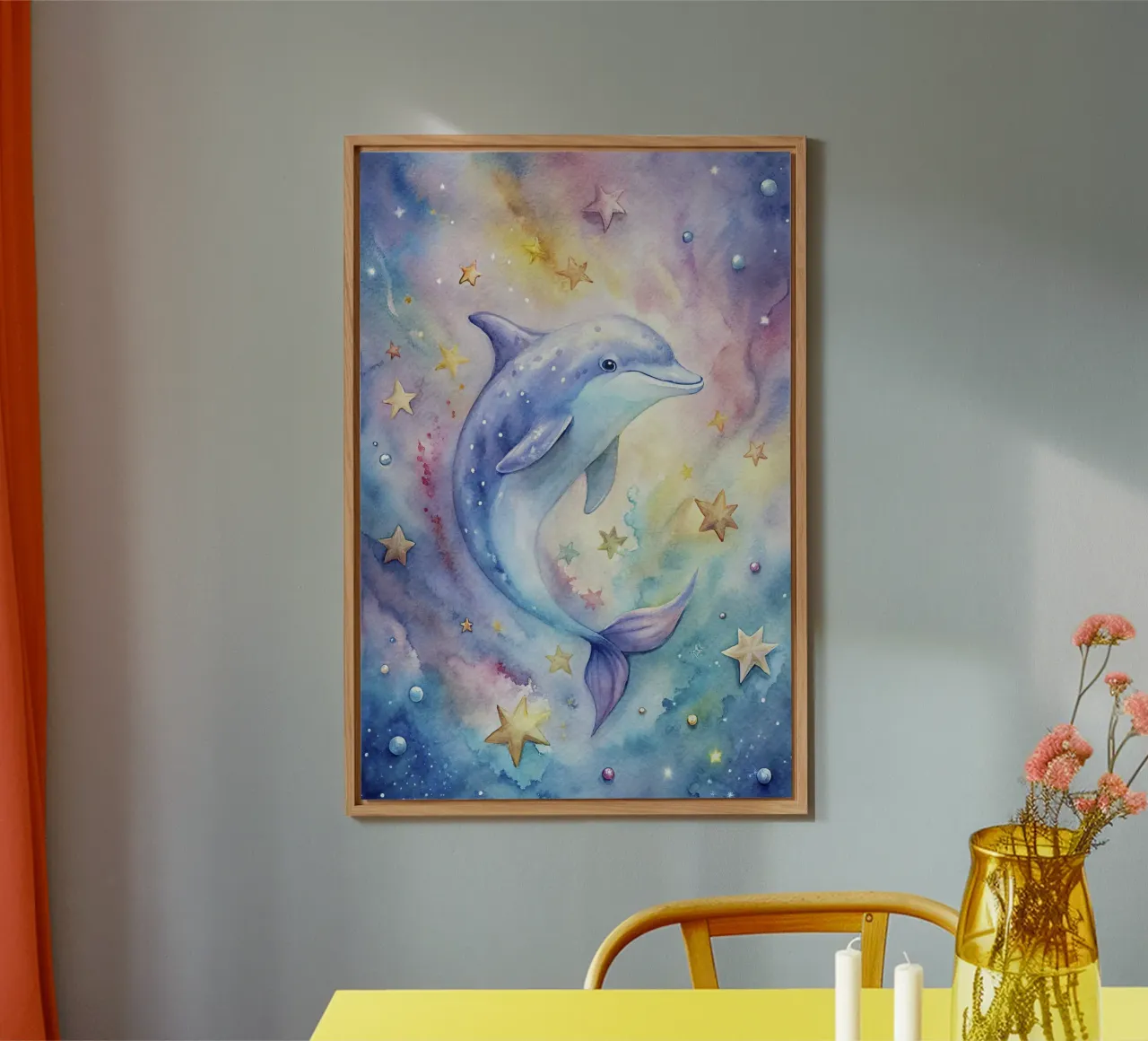 Delfino ad acquerello alluminio dibond da 🎁 ARTVI-SHOP