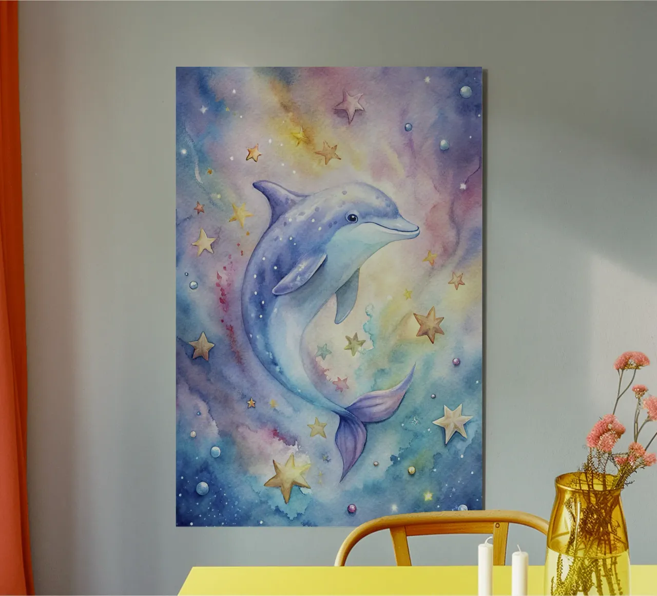 Delfino ad acquerello alluminio dibond da 🎁 ARTVI-SHOP