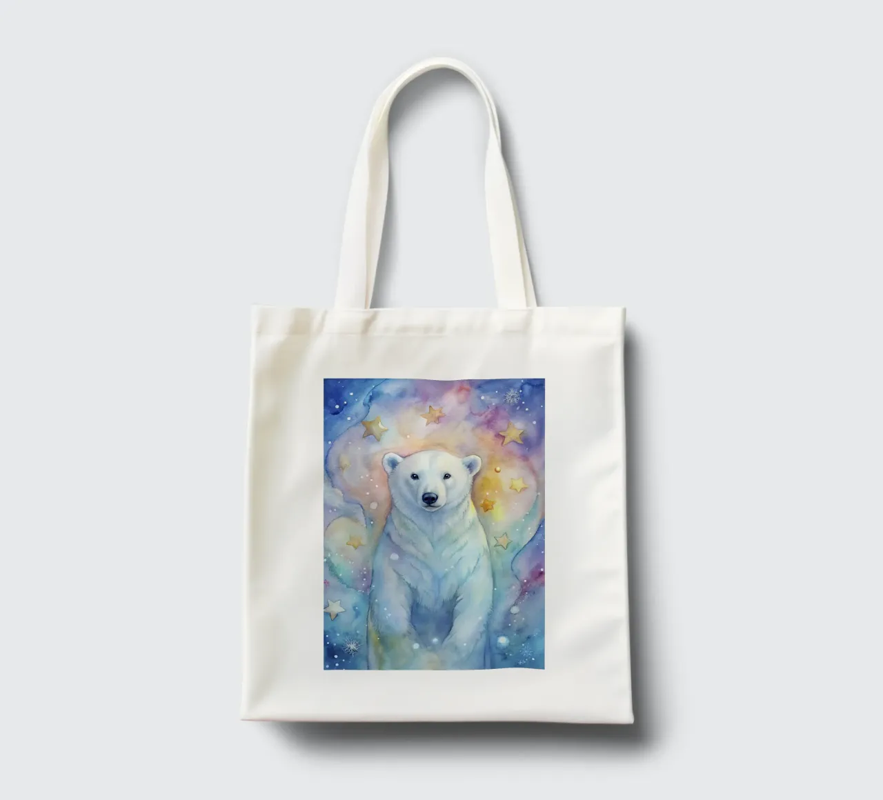 Orso in acquerello borsa in juta da 🎁 ARTVI-SHOP