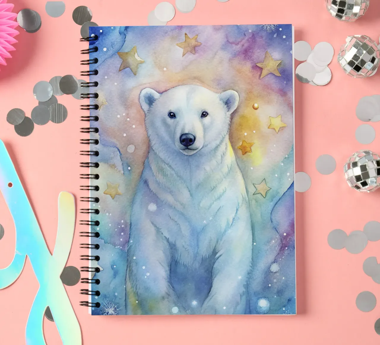 Orso in acquerello diario ad anelli da 🎁 ARTVI-SHOP