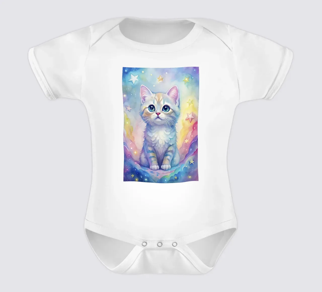 Gattino in acquerello body neonato maniche corte da ARTVI-SHOP