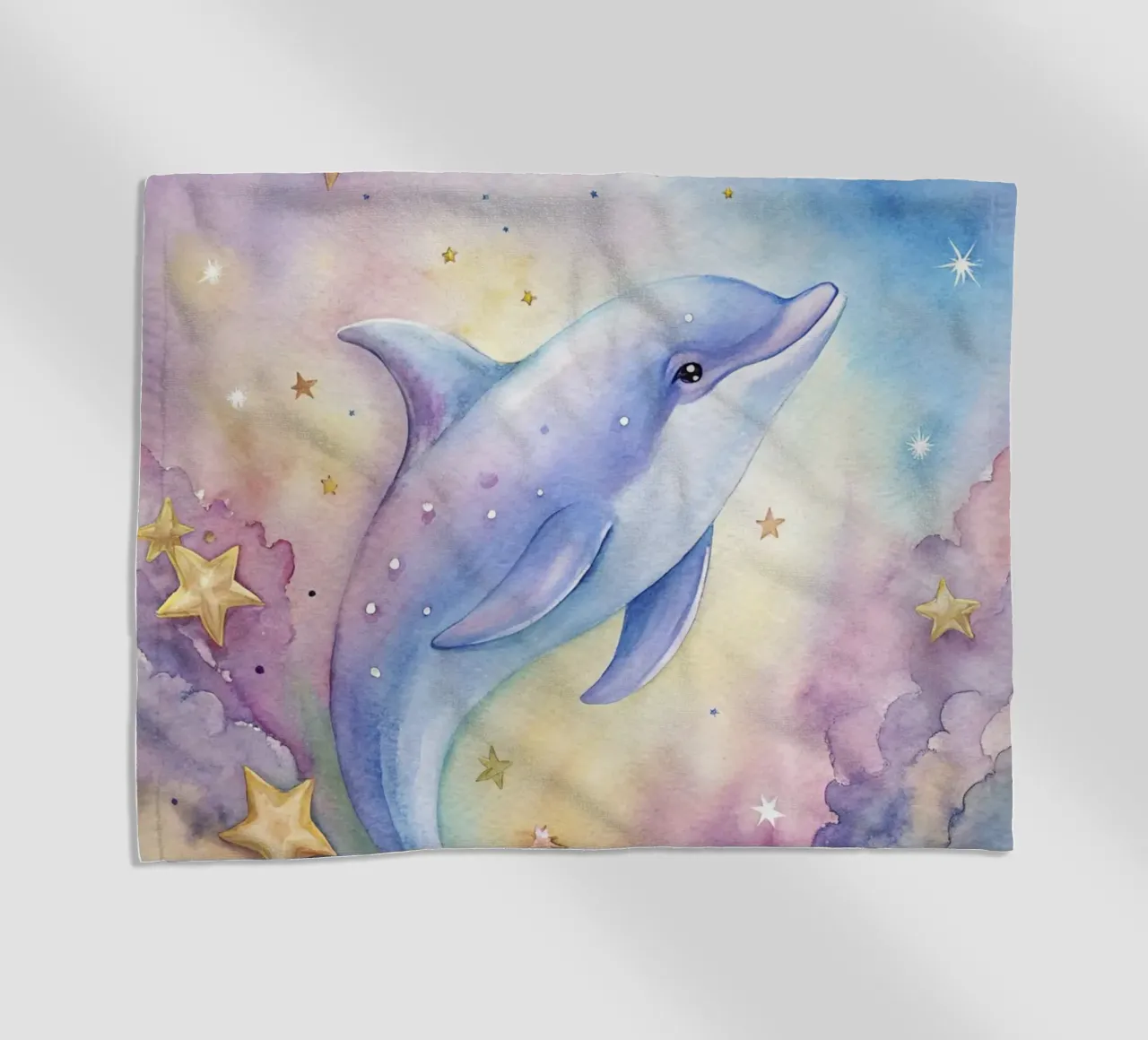Delfino ad acquerello telo mare da 🎁 ARTVI-SHOP