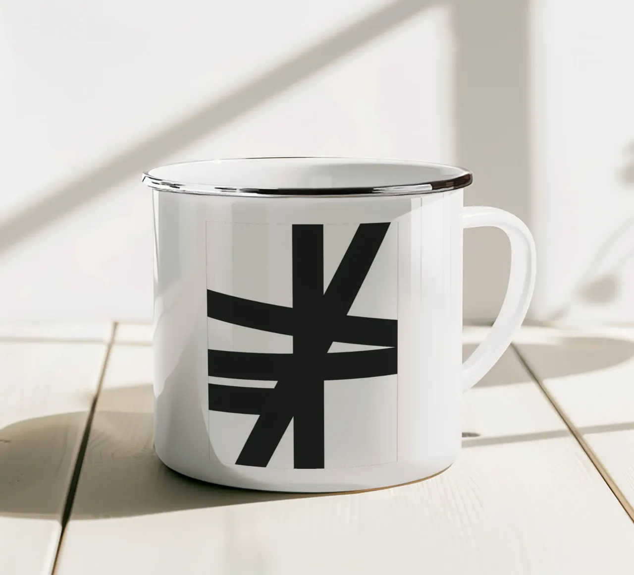 Bold black lines tazza in smalto da LisaArtes
