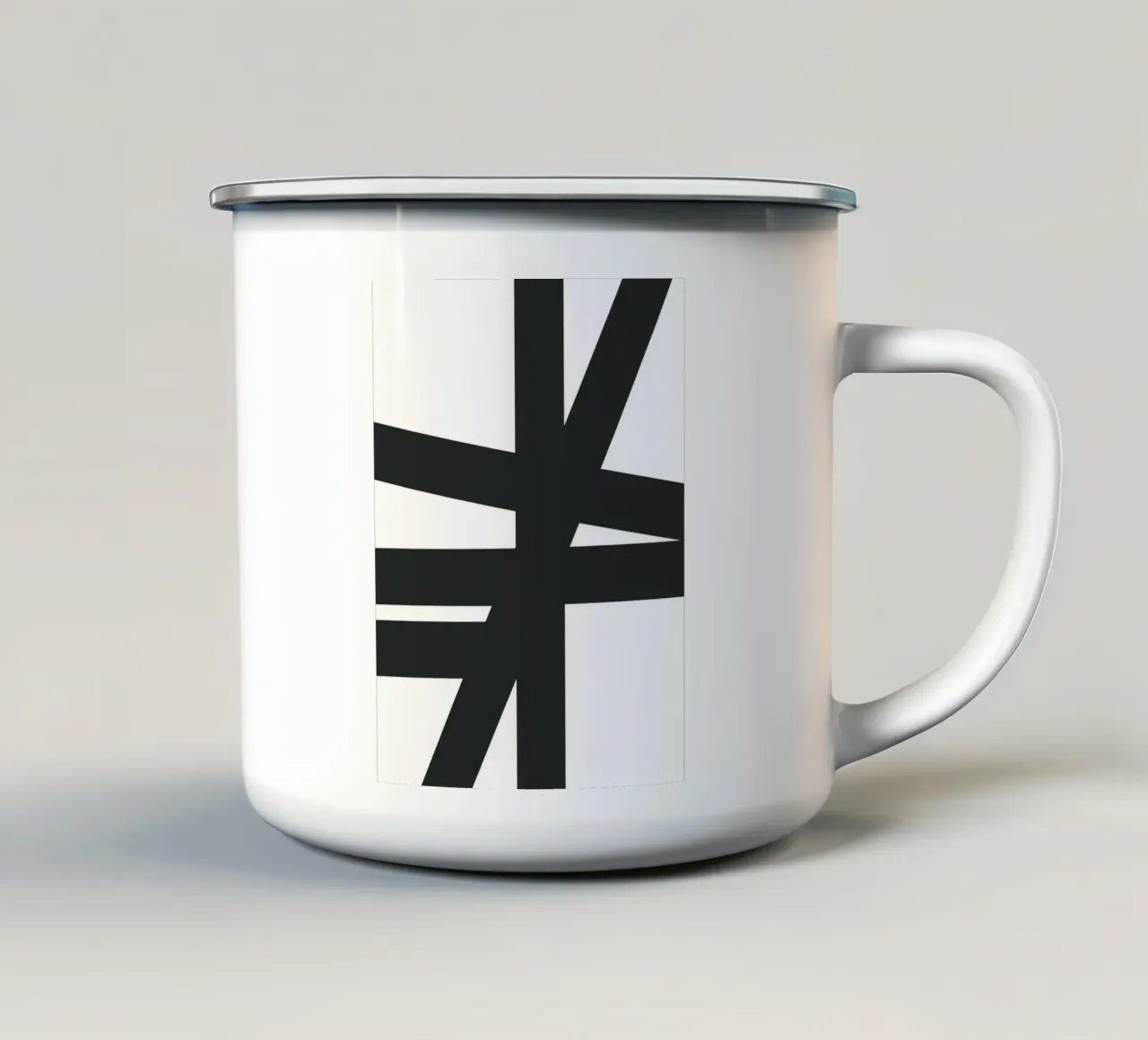 Bold black lines tazza in smalto da LisaArtes