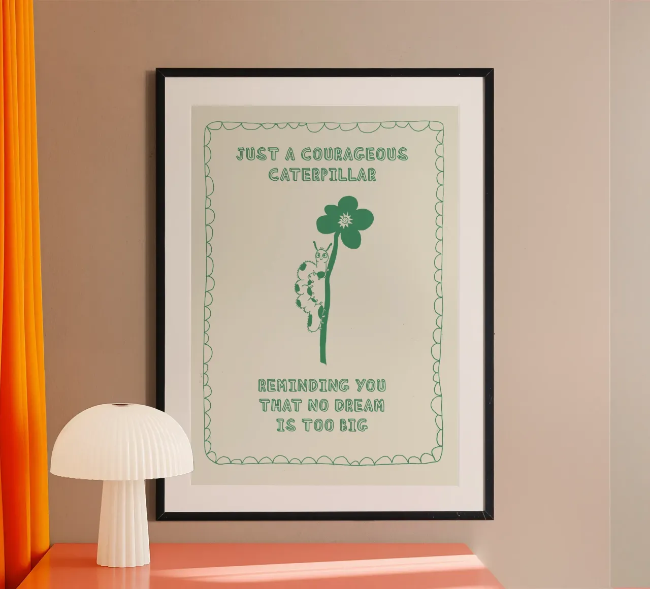 courageous caterpillar poster con telaio in alluminio da thesoulhugclub