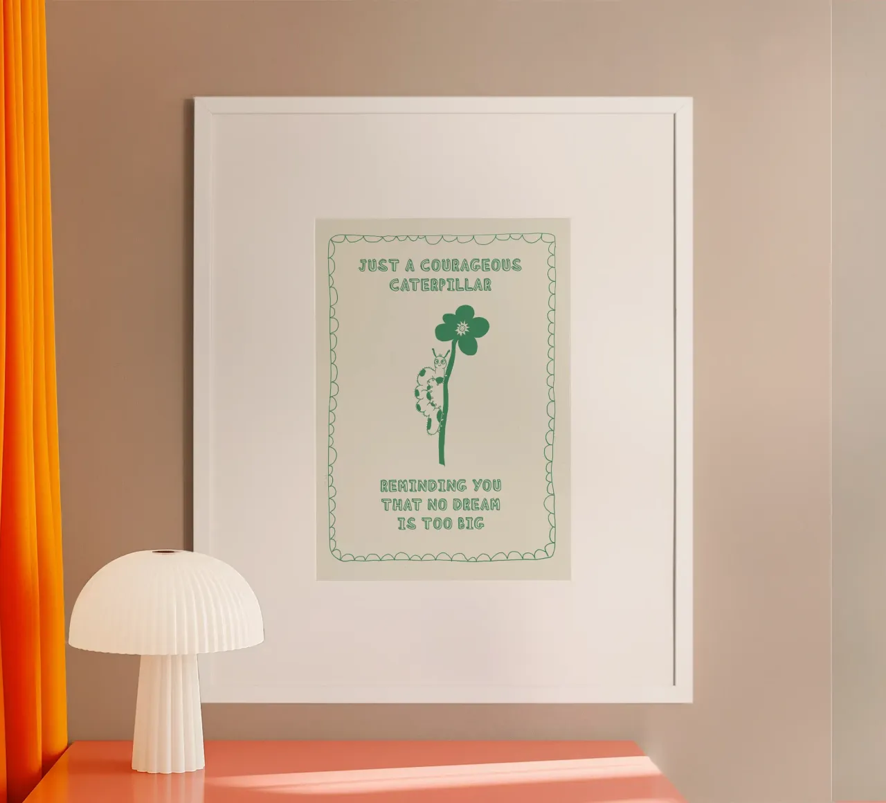 courageous caterpillar poster con telaio in alluminio da thesoulhugclub