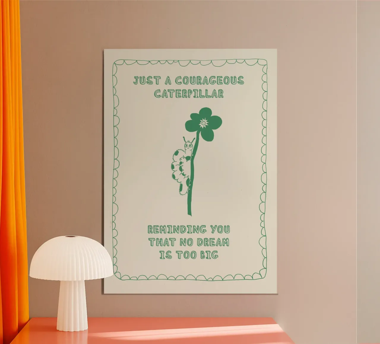 courageous caterpillar poster con telaio in alluminio da thesoulhugclub