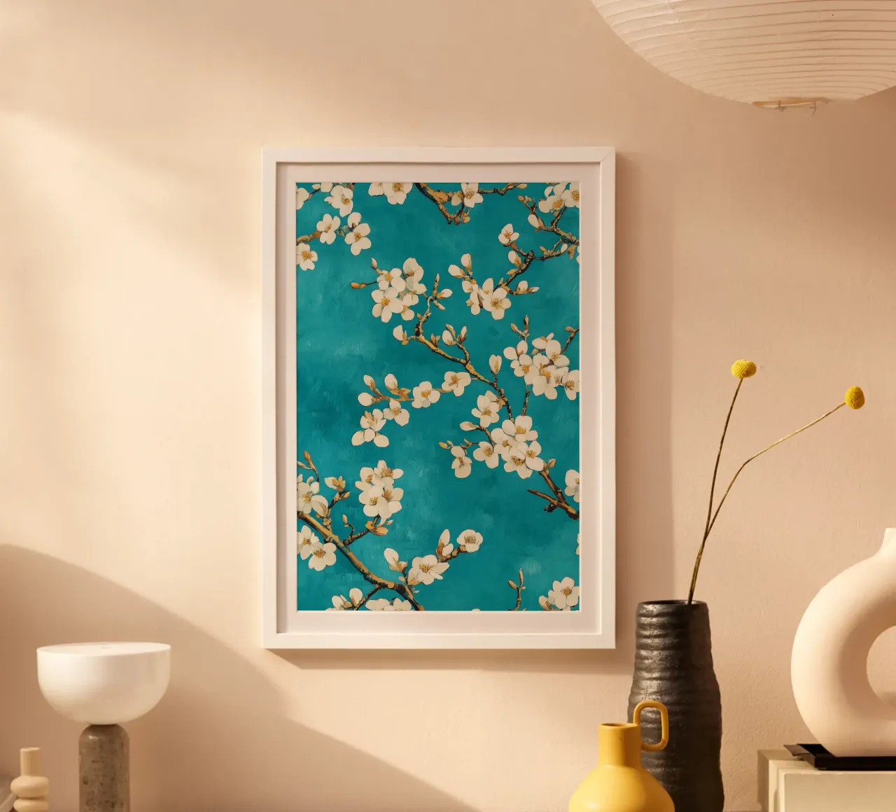 Vincent van Gogh, Magia del mandorlo in fiore poster con telaio in legno da Carinaprint