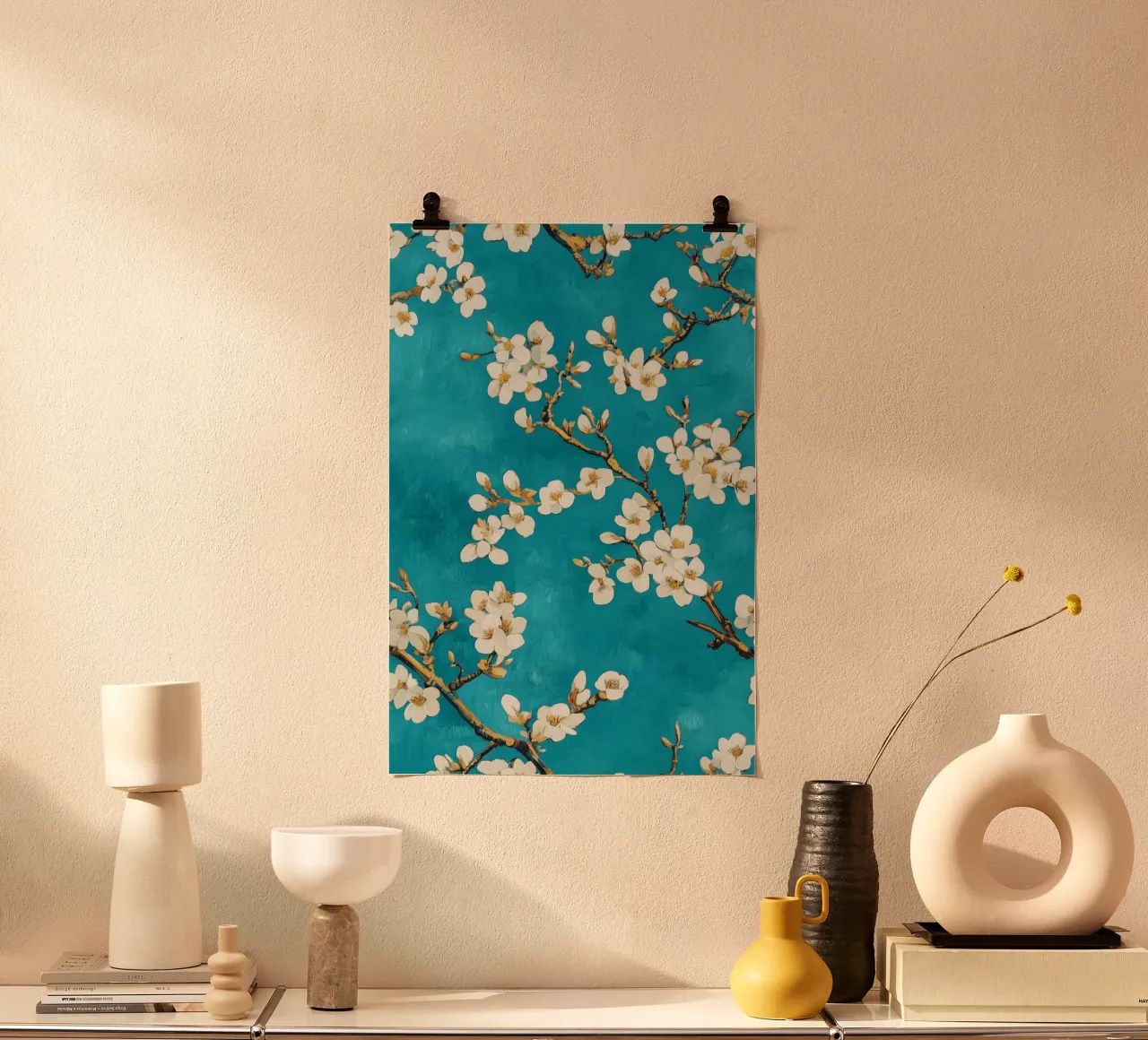 Vincent van Gogh, Magia del mandorlo in fiore poster con telaio in legno da Carinaprint