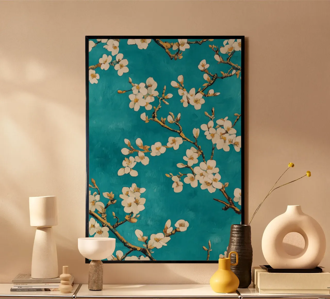 Vincent van Gogh, Magia del mandorlo in fiore poster con telaio in legno da Carinaprint
