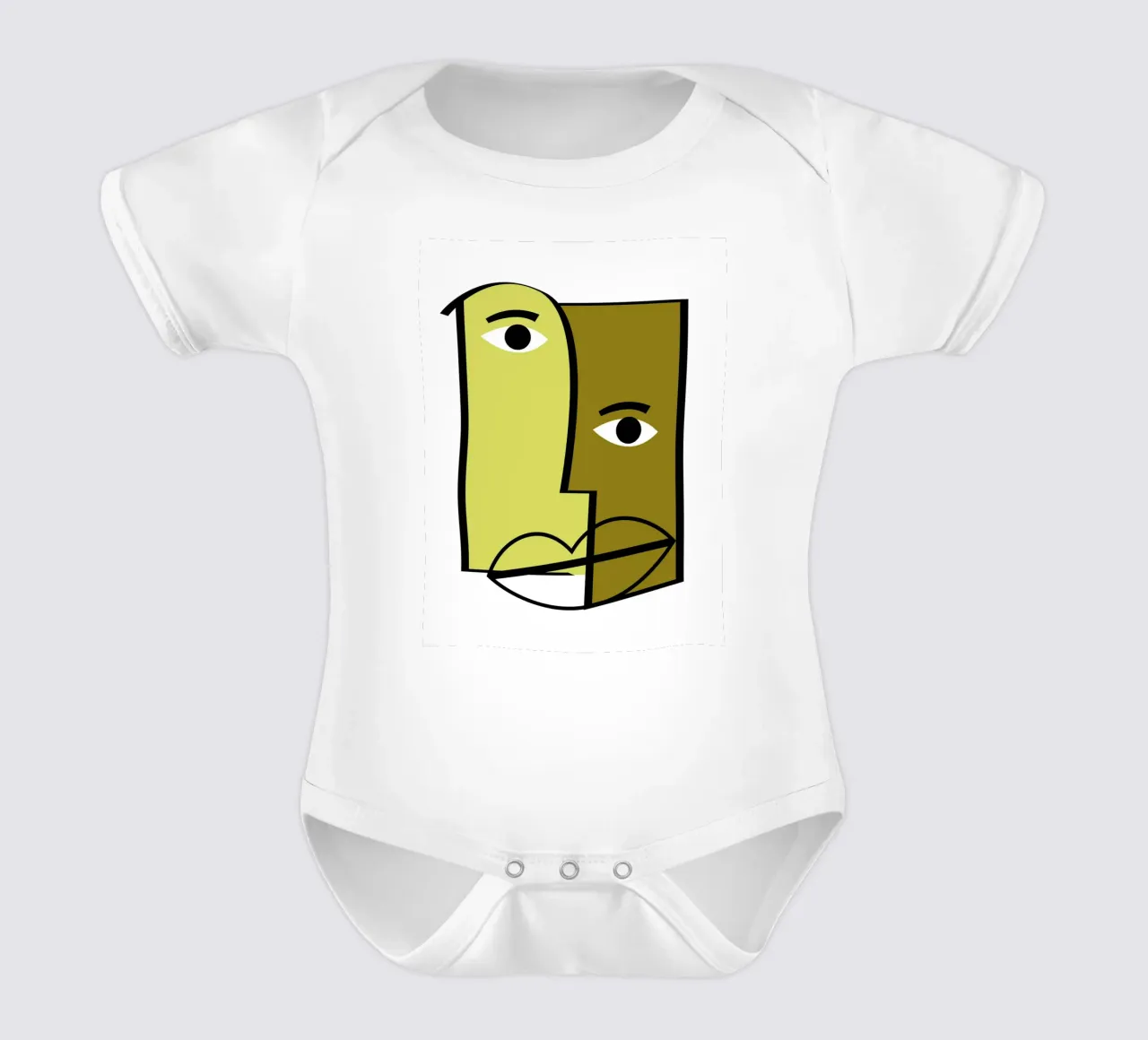 Abstract human faces short-sleeve baby romper by LisaArtes