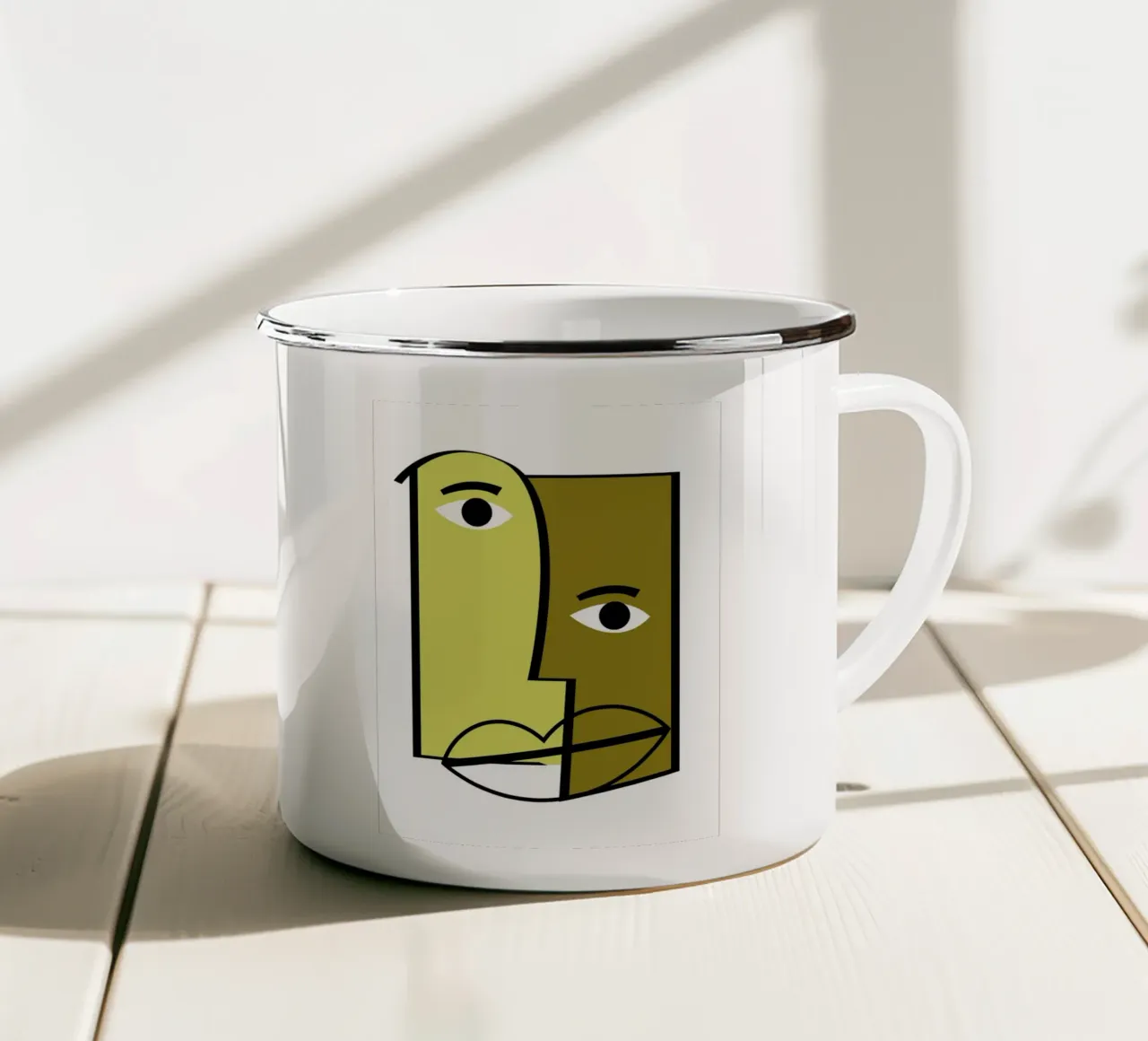 Abstract human faces tazza in smalto da LisaArtes
