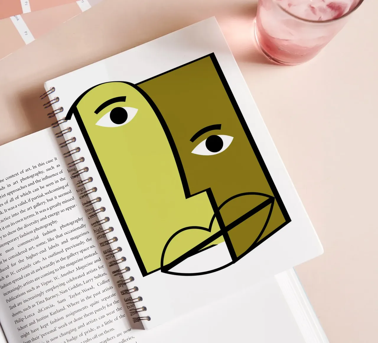 Abstract human faces spiral notebook by LisaArtes